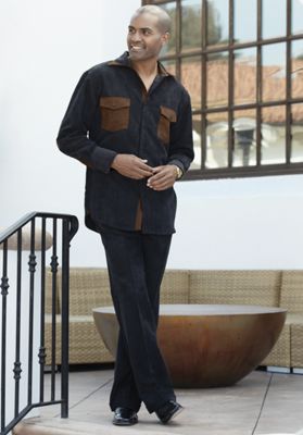 Stacy Adams Corduroy Faux Suede 2 piece Set
