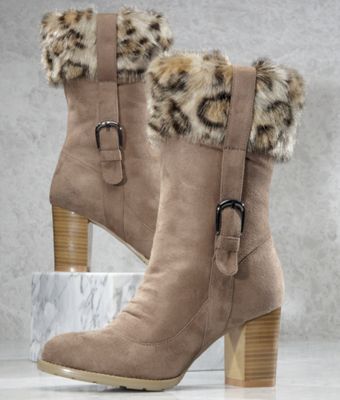 Leopard Cuff Boot By Midnight Velvet
