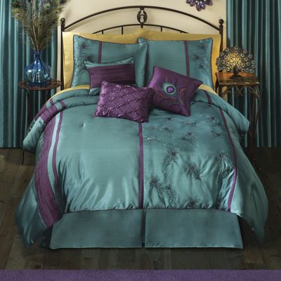 peacock bedding and window treatments