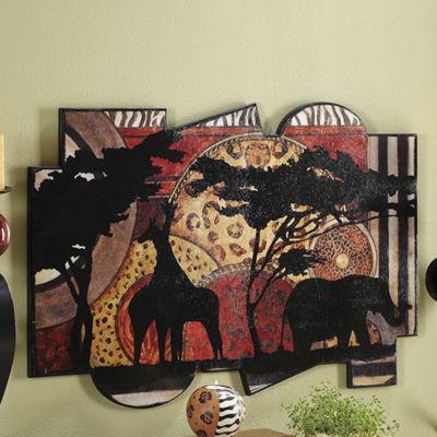 safari sunset animal shaped plaque