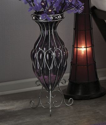 purple captured glass vase