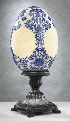 pierced porcelain egg lamp