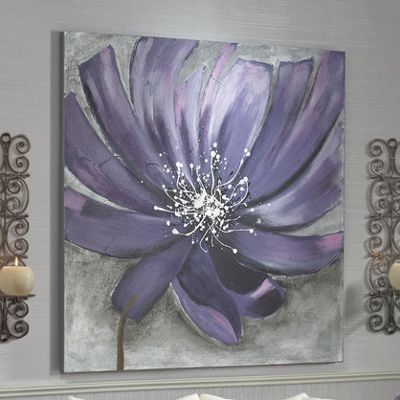midnight blossom oversized purple flower art