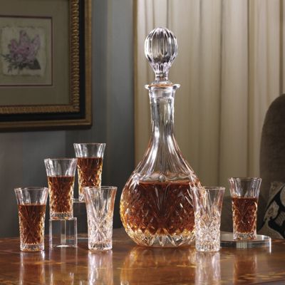 8 piece crystal decanter set