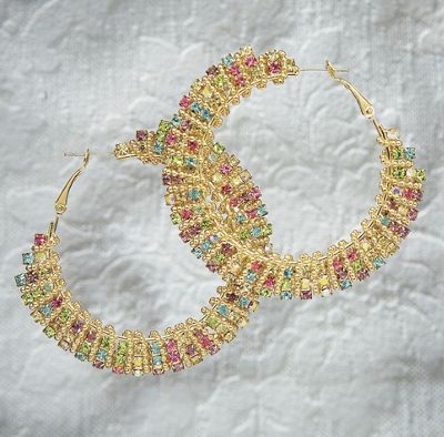 multicolor crystal wrap hoops