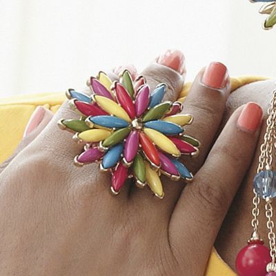 beaded sunburst ring
