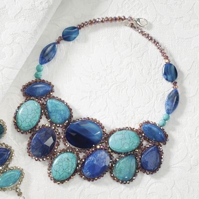 blue cosmos gem necklace