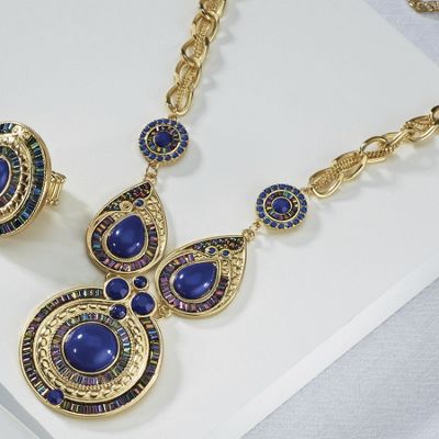 santorini blue beaded necklace