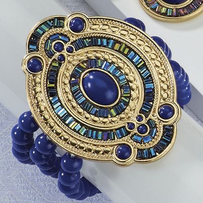 santorini blue beaded bracelet