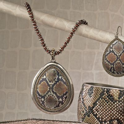snake print pendant