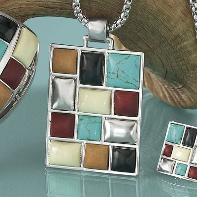 southwest mosaic pendant