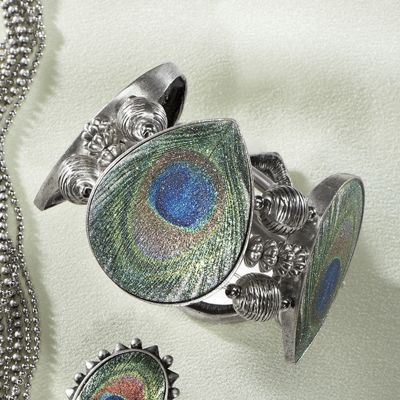 peacock feather bangle