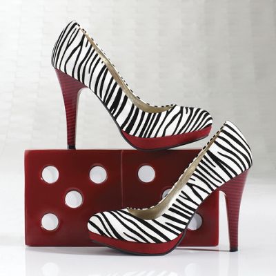 zebra red pump by midnight velvet