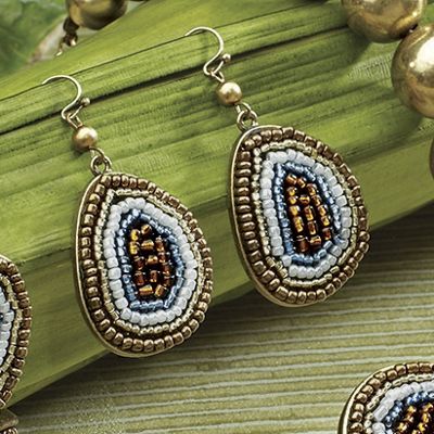 leopard bead earrings