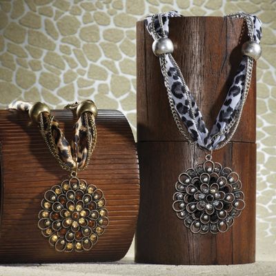 animal print medallion necklace