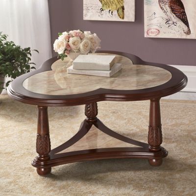 Cloverleaf Faux Marble Table