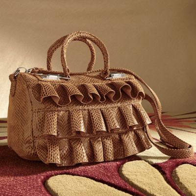 Honeycomb Ruffle Metallic Tote