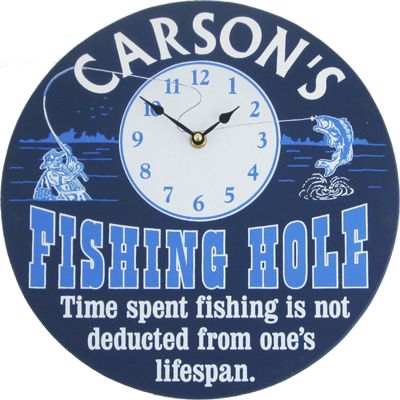 Clock Sign Fishing Hole