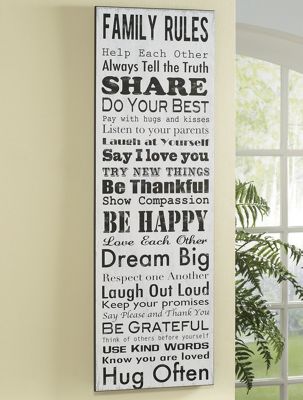 Family Rules Plaque