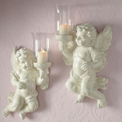 Set Of 2 Cherub Sconces Z