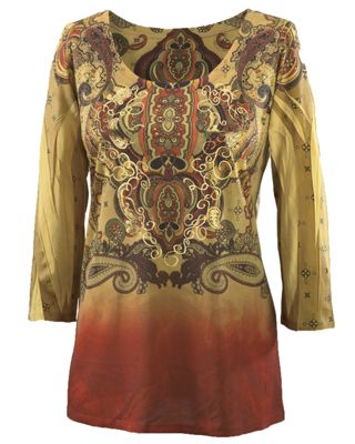 Paisley Embroidered Top