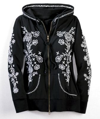 Embroidered Zip Hoodie
