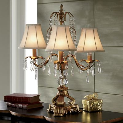 Gold and Ivory Chandelier Lamp