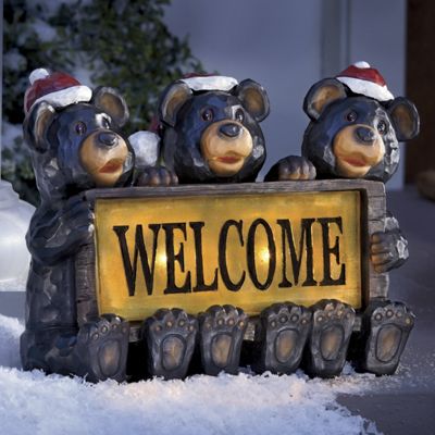 Santa Bears Solar Welcome Sign
