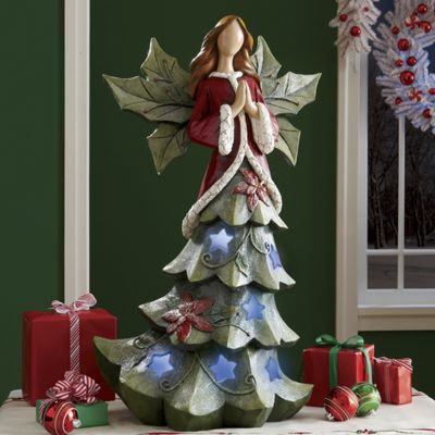 Led Holly Angel Figurine