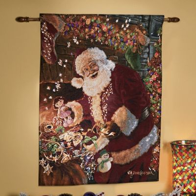 Points Of Light Woven Santa Tapestry