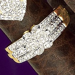10k Gold Diamond Interlock Band