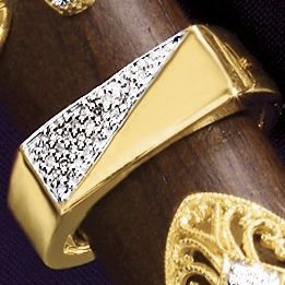 Mens Diamond Half and half Band