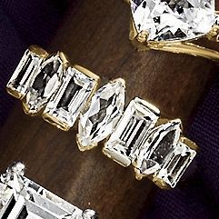 White Topaz Marquise rectangle Band