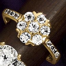 White Topaz Round Cluster Ring