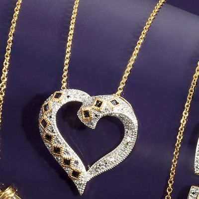 Sapphire Heart Pendant With Diamond Accents