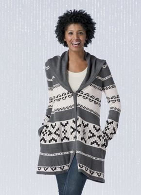 Jacquard Sweater Coat