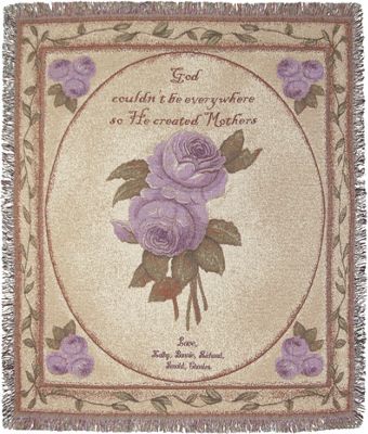 Personalized Mother Grandmother Roses Tapestry Throw