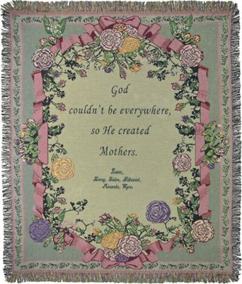 Personalized Mother Grandmother Ribbon Tapestry Throw