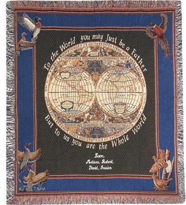 Personalized Father Grandfather Outdoor World Tapestry Throw