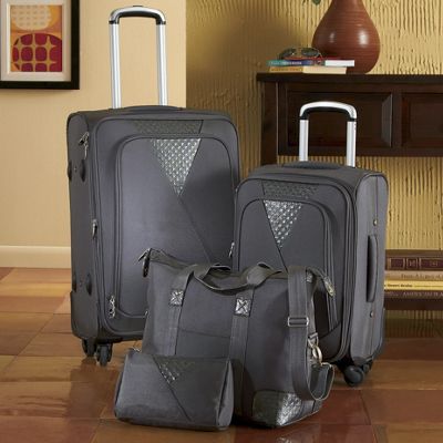 4 piece Gray Diamonds Luggage Set