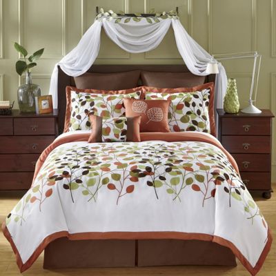 8 piece anna flocked bedding set window treatments