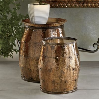 Set Of 2 Bronze Stools