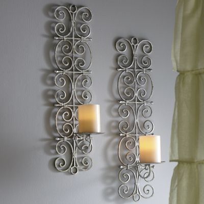 set of 2 scroll sconces