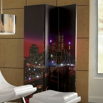 lighted new york night skyline screen
