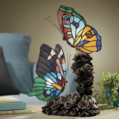 Stained Glass Butterflies Lamp