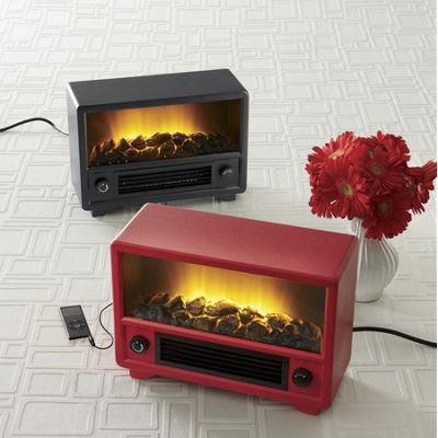 retro fireplace media player
