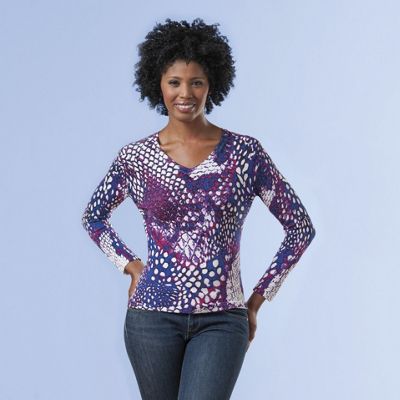 On The Town Snakeskin V neck Sweater