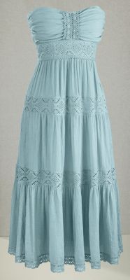 Beryl Strapless Crochet trim Dress