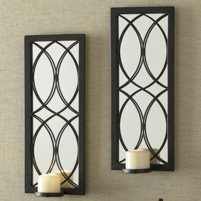 set of 2 crossing curves mirror sconces