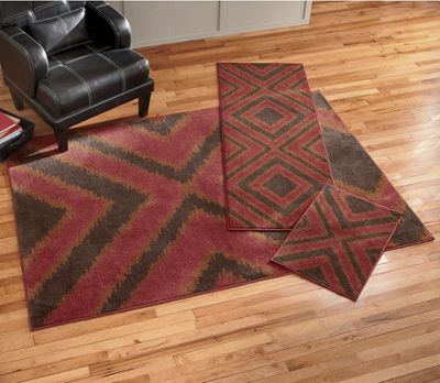 3 piece Southwest Ikat Rug Set